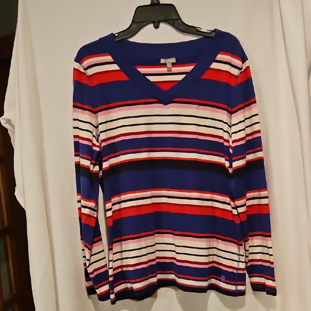 Colorful Striped V-Neck Sweater